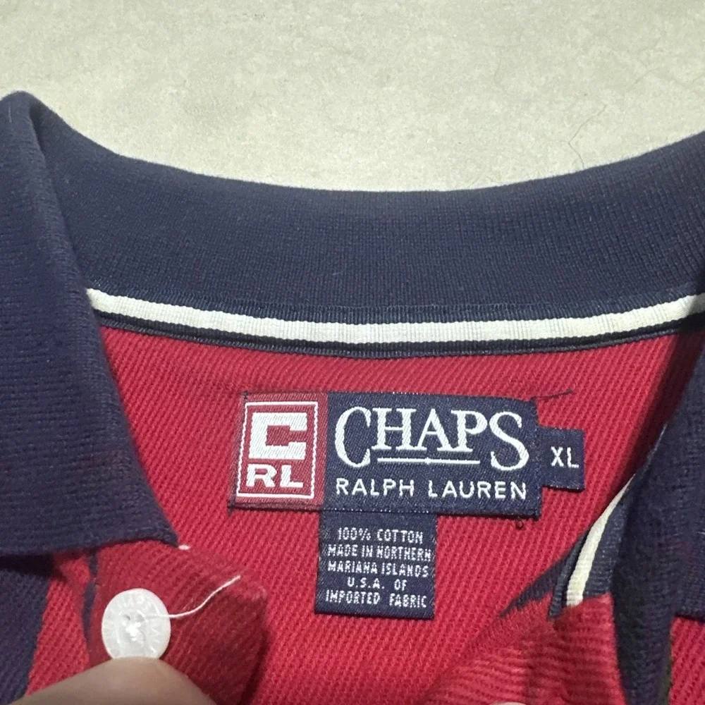 Vintage Chaps Ralph Lauren Striped Color Block Longsleeve Polo Men's XL Rugby